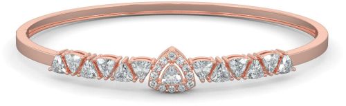 18k Gold Triad Sparkle Diamond Bangle Bracelet