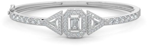 10K White Gold Trinity Diamond Bracelet, Packaging Type : Silver