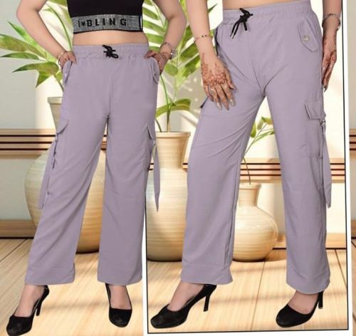 NS- Lycra Ladies Plain Cargo Pant Casual Wear
