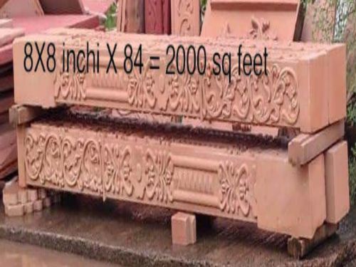 Polished Carved Stone Pillar, Color : Brown for Garden Decoration
