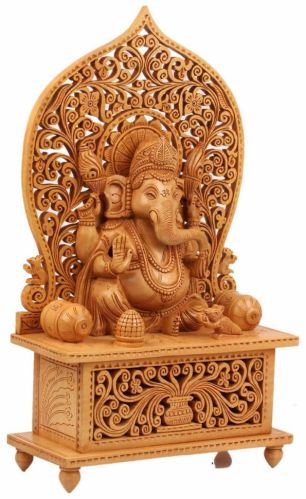 Polished Anu Handicraft & Gift Items Wooden God Ganesh Murti