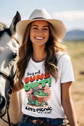 Suns Out Buns Out Round Neck T Shirt