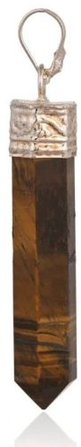 Polished Tiger Eye Pencil Pendant, Color : Brown Standard