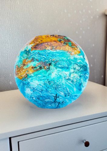 Printed Polished 12 Inch Marble Table Lamp for Lighting