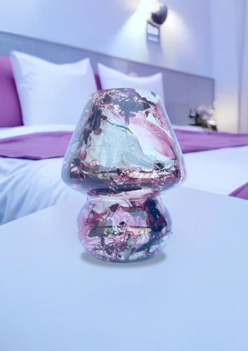 7inch Marble Mushroom Table Lamp, Color : White