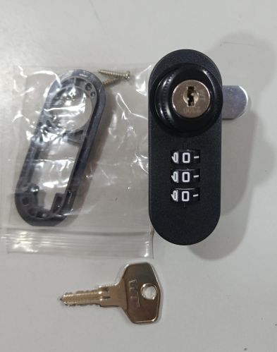 Zinc Alloy Plastic Polished 3 Digit Combination Lock for Cabinets