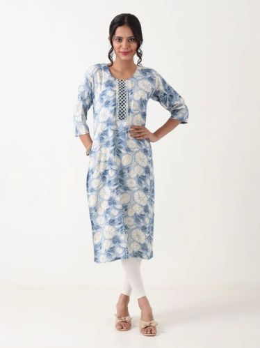 Summer Sky Single Kurti, Brand Name : Varnnan