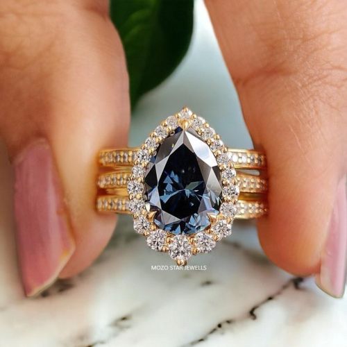 925 Sterling Silver 2.15 CT Pear Cut Moissanite Ring