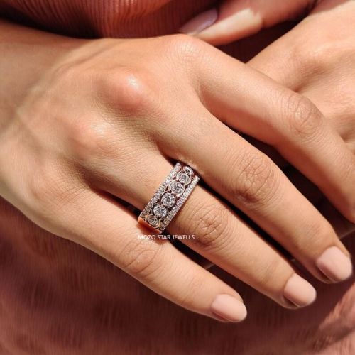 925 Sterling Silver Round Cut Moissanite Diamond Ring