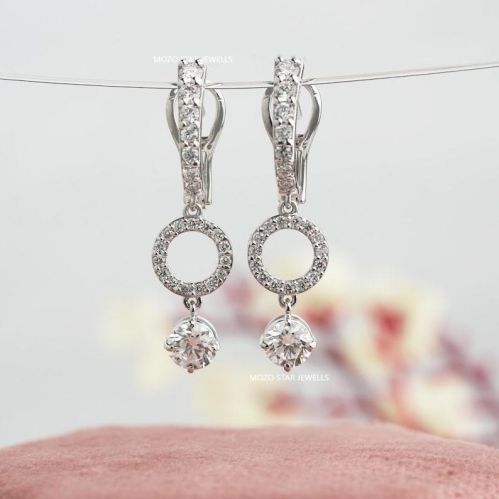 Round Cut Moissonite Diamond Earrings