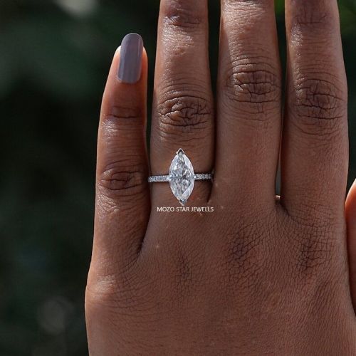 Polished Wedding Moissanite Ring Party Wear