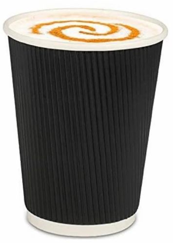 6oz Double Wall Ripple Paper Cup, Color : Black