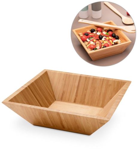 Polished Bamboo Square Bowl, Color : Brown