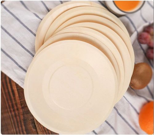 Barkwood Round Plate, Color : Light Brown 10 Inch for Dining