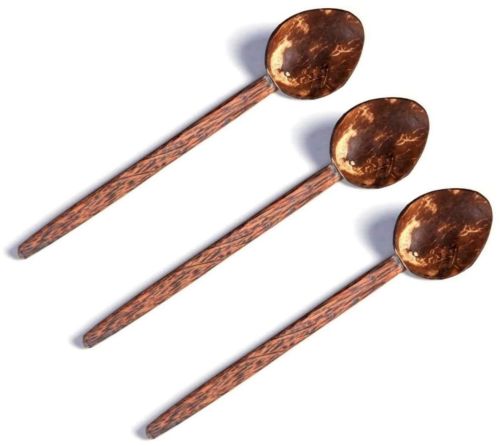 Brown Coconut Shell Spoon, Spoon Shape : Round, Packaging Type : Box