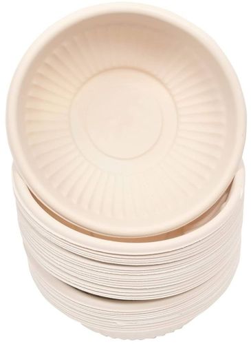 Cornstarch Round Bowl, Color : White for Food Serving