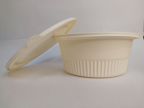 Cornstarch Round Food Container, Color : White