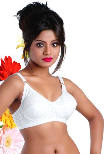 Plain Non Padded Cotton Bra, Color : White All Sizes