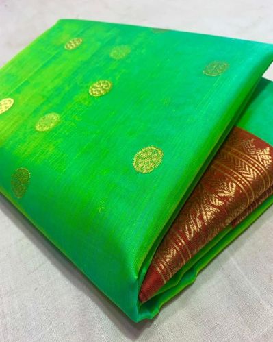 Unstitched Chanderi Saree, Sleeve Style : Full Sleeves