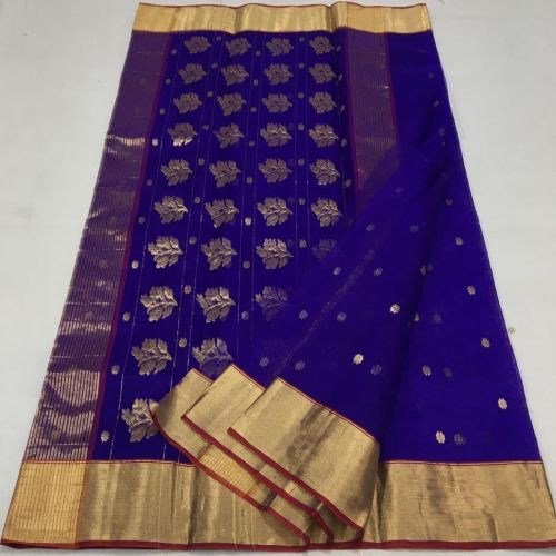 Unstitched Naira Chanderi Sarees, Color : Multicolor