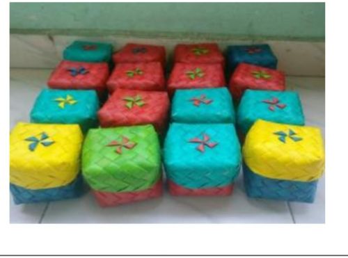 Palm Leaf Basket, Color : Multicolor for Shopping