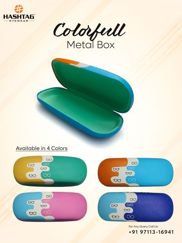 Colourful Metal Eyewear Box, Shape : Rectangular
