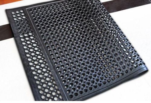 Durable Rubber Drainage Mat for Kitchen, Color : Black