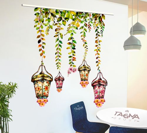 Hanging Lamp PVC Wall Sticker, Color : Multicolor