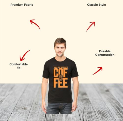 Printed T Shirts, Color : Black