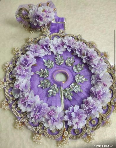 Net Fabric Purple Laddu Gopal Dress with Pagdi