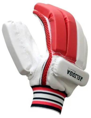 PU ELIBBA Cricket Batting Gloves Men White-Red 15+
