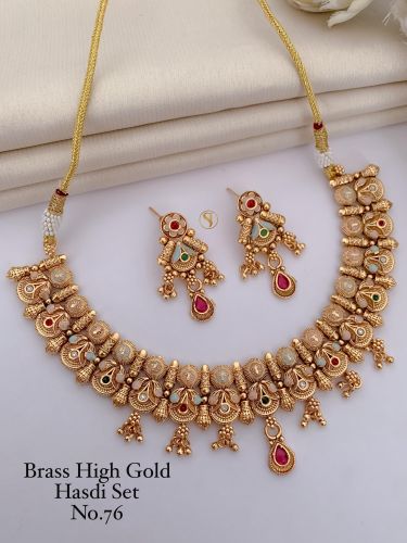 Brass High Gold Hasdi Set Party Wear, Packaging Type : Golden