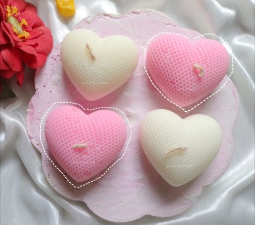 Heart Shape Matte Wax Candle 3.3mm, Dimension : 7X8cm