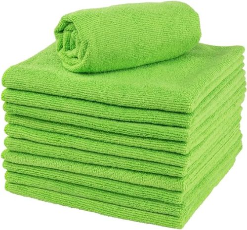 350 GSM Green Microfiber Cleaning Towel 40x40cm