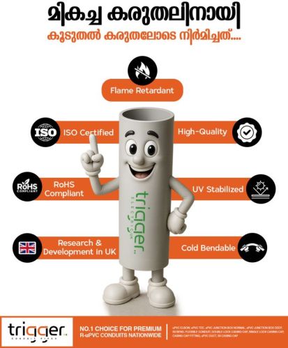 Glossy Pvc Electrical Conduit Pipe, Brand Name : Trigger