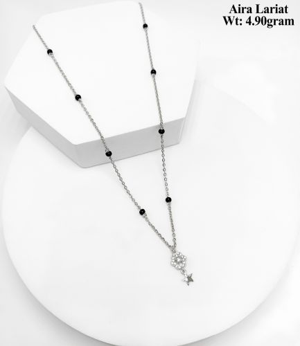 Sunbera Polished 92.5 Silver Aira Lariat, Color : White