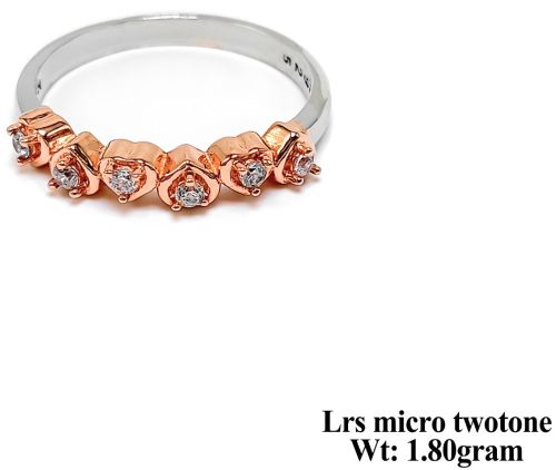 Sunbera Silver Lrs Micro Two Tone Rings, Shape : Round