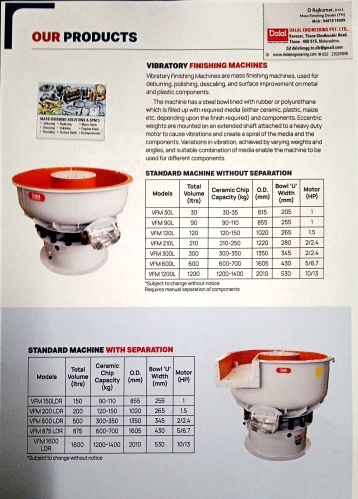 Vibratory Finishing Machine