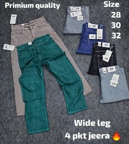 Ladies Premium Quality Wide Leg Denim Jeans