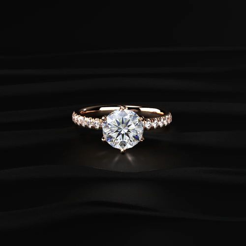 2.50 Carat Round Cut Lab Diamond Solitaire Accent Wedding Ring