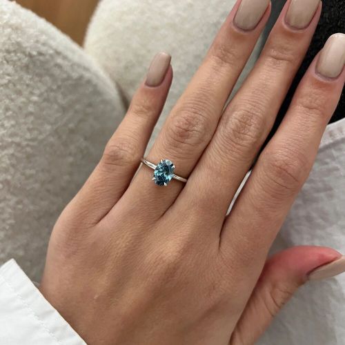 2Ct Oval Cut Lab Diamond Solitaire Engagement Ring 14K White Gold