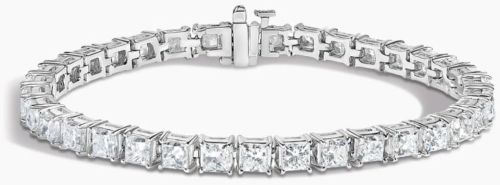3Ct Princess Cut Lab Diamond Tennis Bracelet 14K White Gold Vs Clarity E Color