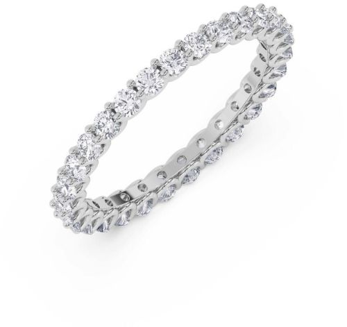 3Ct Round Cut Lab Diamond Full Eternity Engagement Band 14K White Gold