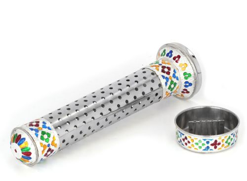 Meenakari Stainless Steel Agarbatti Stand Incense Sticks Holder