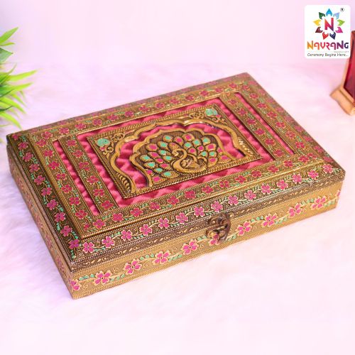 Navrang Wooden Meenakari Dry Fruit Box Multi Sizes
