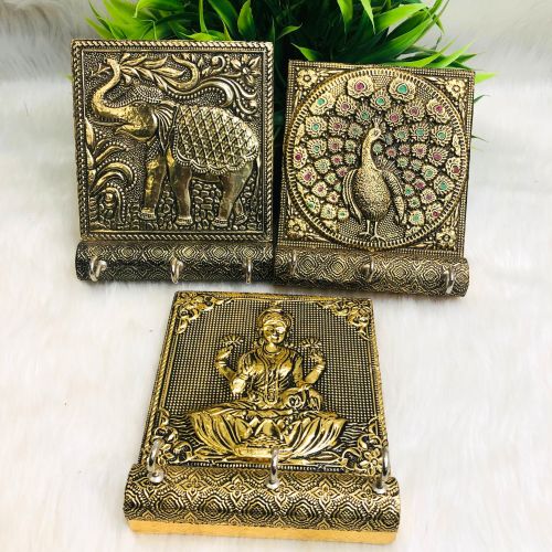 Navrang Meenakari Wooden Embossed Key Stand, Color : Multicolor