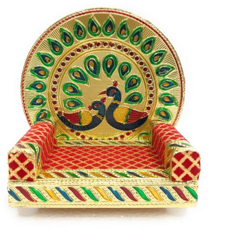 Navrang Wooden Golden Krishna Ji Ka Sinhasan Multi Sizes