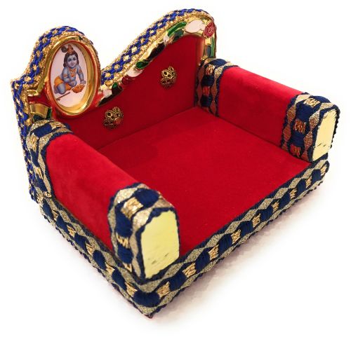 Wooden Golden Laddu Gopal Ji Ka Sinhasan