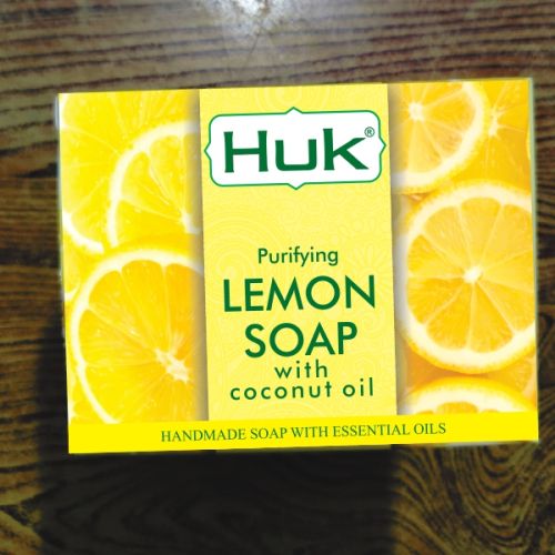 Huk Organic Ingredient. Natural Lemon Soap, Color : Yellow