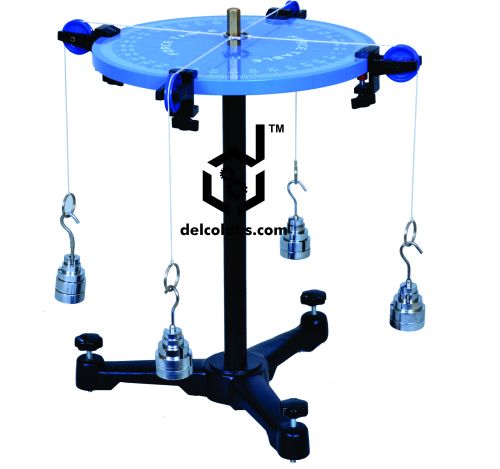 Painted Aluminium Force Table Apparatus, Color : Blue for Physics Lab